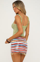 La Luna Beaded Knit Top Apple