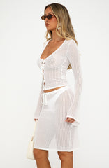 Anouk Long Sleeve Knit Top Off White