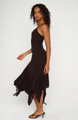 Butterfly Kisses Midi Dress Chocolate