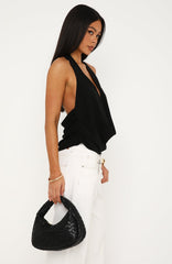 Bright Intentions Cowl Halter Top Black