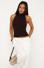 Dreamy Promises Halter Top Dark Chocolate