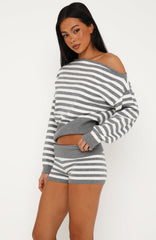 Everything To Everybody Sweater Grey Marle/White Stripe
