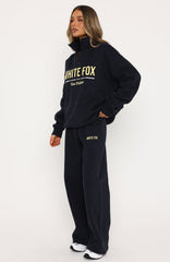 Vibes On Point Wide Leg Sweatpants Navy