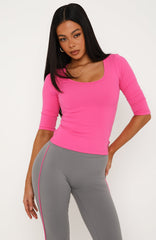Time Stood Still 3/4 Sleeve Top Pink
