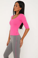 Time Stood Still 3/4 Sleeve Top Pink