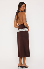 Laced In Love Midi Dress Choc/Cream