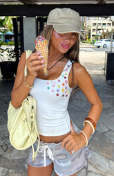 Can't Look Away Tank Top White