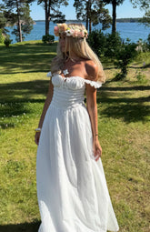 High Views Off Shoulder Maxi Dress White