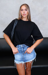 Amelia Denim Mini Skirt Mid Blue Acid Wash