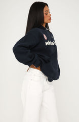 No Matter What Happens Oversized Hoodie Navy