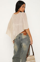 She's Thriving Poncho Top Champagne