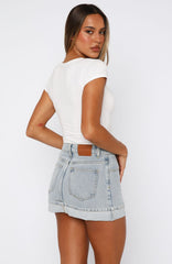 Charlotte Denim Mini Skirt Light Blue Wash