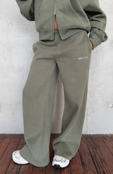 Test Drive Wide Leg Sweatpants Khaki