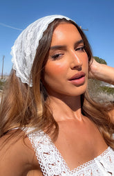 Just As You Are Lace Scarf White