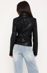 Classic Babe PU Jacket Black