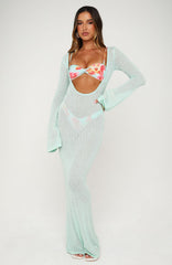 Malta Mermaids Long Sleeve Maxi Dress Spearmint