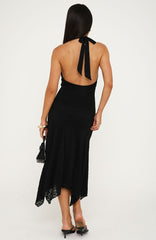 Crazy Little Thing Halter Midi Dress Black