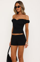 Graceful Heart Shorts Black
