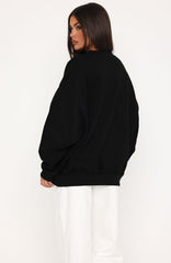 Take Another Chance Oversized Drop Shoulder Sweater Black