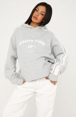 We're On A Roll Oversized Hoodie Dark Grey Marle