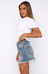 Amelia Denim Mini Skirt Mid Blue Acid Wash