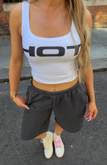 Hot Girl Behaviour Tank Top White
