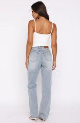 Alyssa High Rise Straight Leg Jeans Light Blue Wash