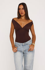 Into The Mix V Neck Bodysuit Chocolate