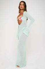 Malta Mermaids Long Sleeve Maxi Dress Spearmint