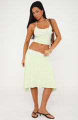 Cool Chaos Midi Skirt Sage Green