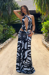 Tropic Isla Maxi Dress Blurred Noir