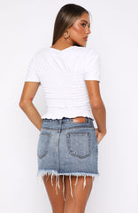 Amelia Denim Mini Skirt Mid Blue Acid Wash