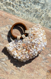 Alessandra Shell Top Handle Bag Cream