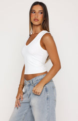 All Around You V Neck Tank Top White