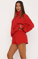 Love The Chase Cropped Shorts Red