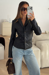 Classic Babe PU Jacket Black