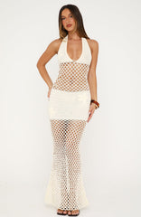 Coconut Crush Crochet Maxi Dress Off White