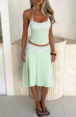 Cool Chaos Midi Skirt Sage Green