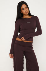 Core Strengths Long Sleeve Baby Tee Plum