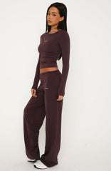 Core Strengths Wide Leg Pants Plum