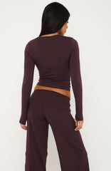 Core Strengths Long Sleeve Baby Tee Plum