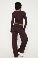 Core Strengths Wide Leg Pants Plum