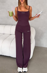 Core Strengths Wide Leg Pants Plum
