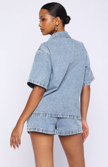 Denim Daydream Button Up Shirt Mid Blue Wash