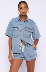 Denim Daydream Button Up Shirt Mid Blue Wash