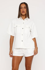 Denim Daydream Button Up Shirt White