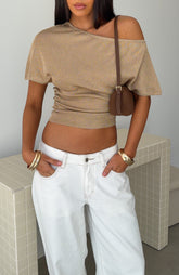 Evening Light Knit Top Gold