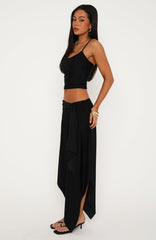 Free All Night Midi Skirt Black