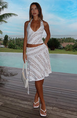 Gelato Girl Midi Skirt Off White