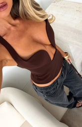 Heart On The Line Bustier Chocolate